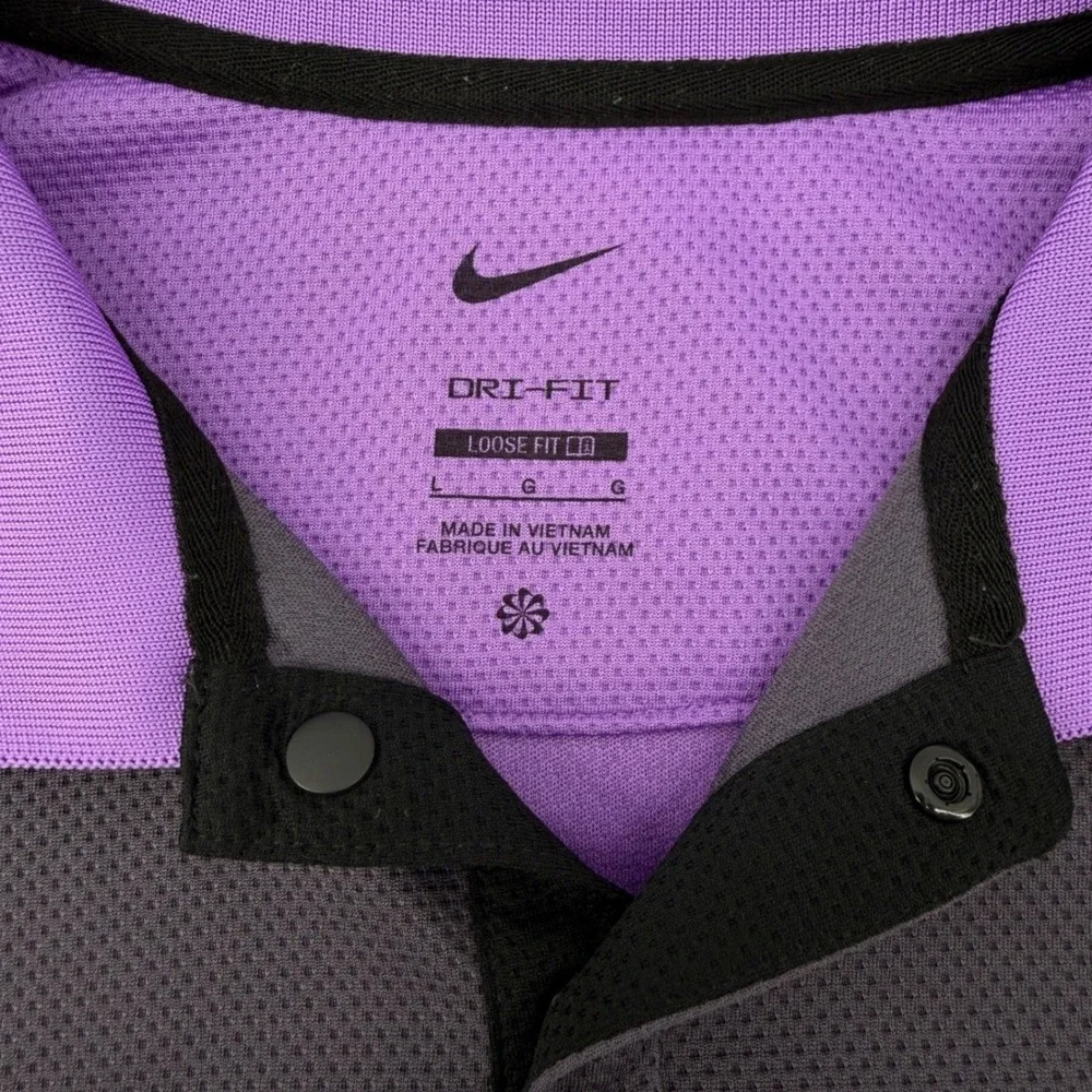 Nike Golf Club Polo Shirt Mens Large Purple Colorblock Dri-FIT FQ1150-573